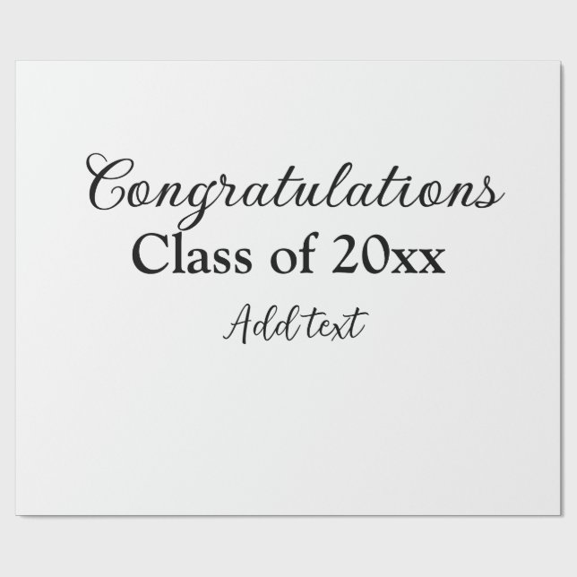 Papier Cadeau Félicitations de graduation simples clas d'ajout m (Plat)
