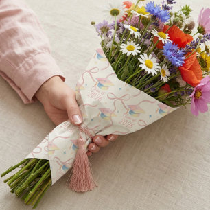 Papier Cadeau Félicitations diplômé Aquarelle Casquette de diplô