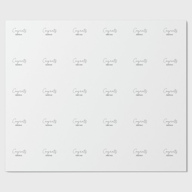 Papier Cadeau Félicitations félicitations diplômé nom date  (Plat)