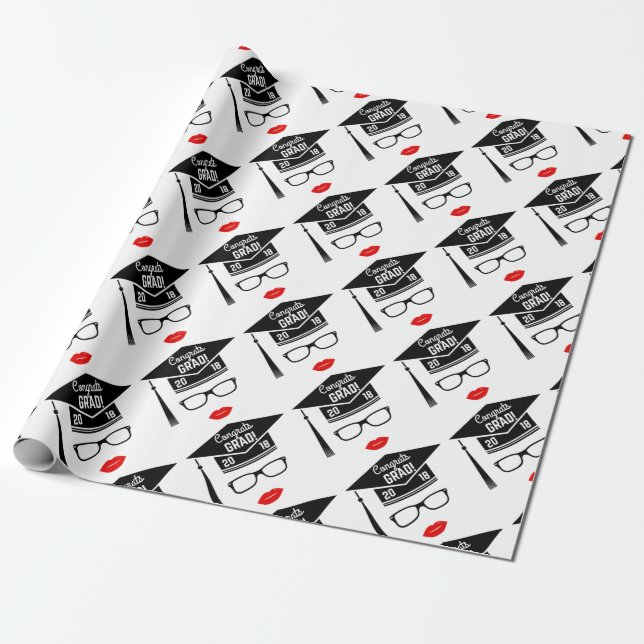 Papier Cadeau félicitations grad 2018 fille (Déroulé)