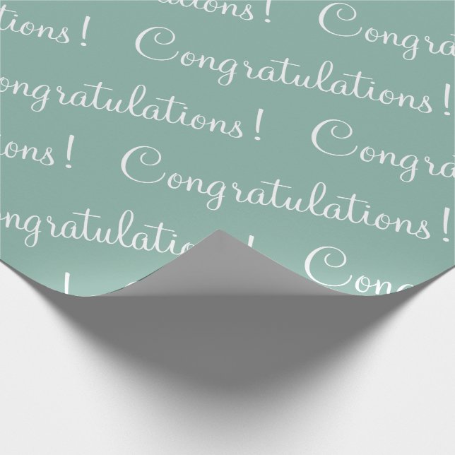 Papier Cadeau Félicitations Green Script Wedding Shower (Coin)