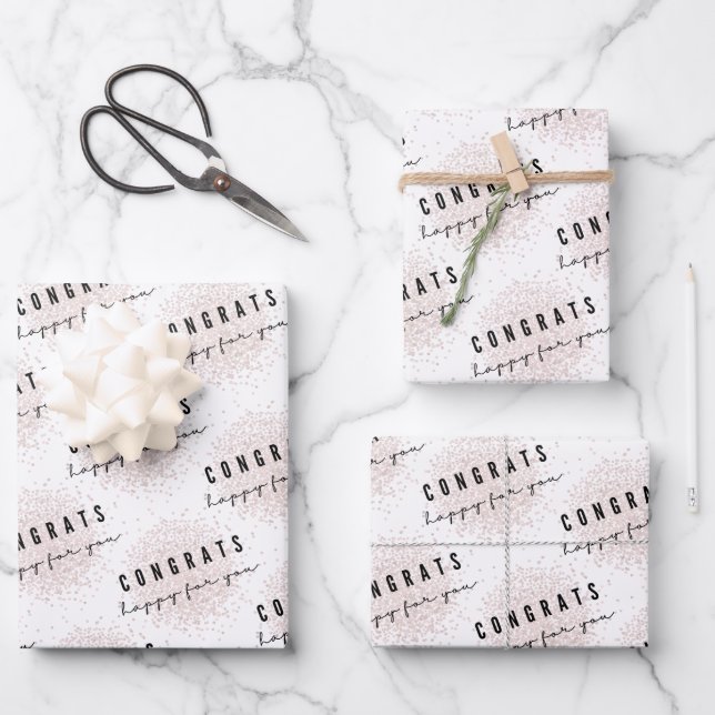 Papier cadeau Félicitations Je suis ravi pour vous (Recto)