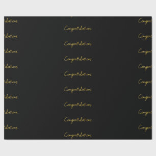 Papier Cadeau Félicitations Noir & Or