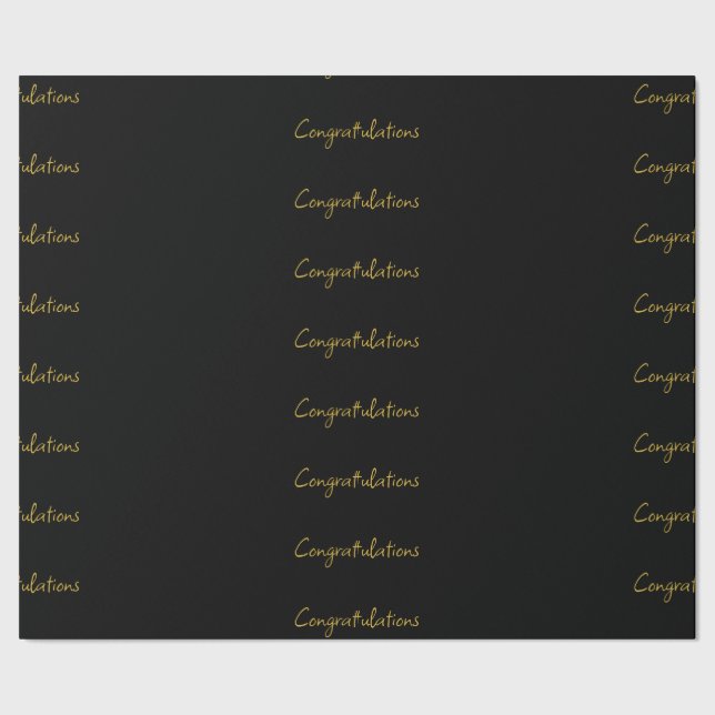 Papier Cadeau Félicitations Noir & Or (Couture)