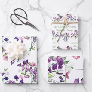 Papier cadeau félicitations petit pois