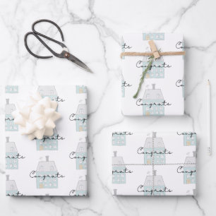 Papier Cadeau Félicitations Pour Votre Nouvelle Feuille De Papie