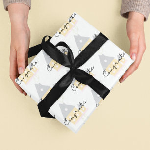 Papier Cadeau Félicitations Pour Votre Nouvelle Feuille De Papie