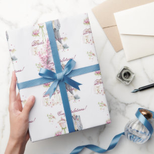 Papier Cadeau Félicitations ! Robe de mariée & marié