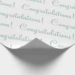 Papier Cadeau Félicitations Wedding shower de script vert<br><div class="desc">Joli papier pour un mariage,  douche nuptiale,  promotion,  nouveau bébé,  etc. Sage green script. Simple et doux.</div>