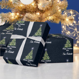 Papier Cadeau Feliz Regalo de la Familia de Árboles de Navidad A