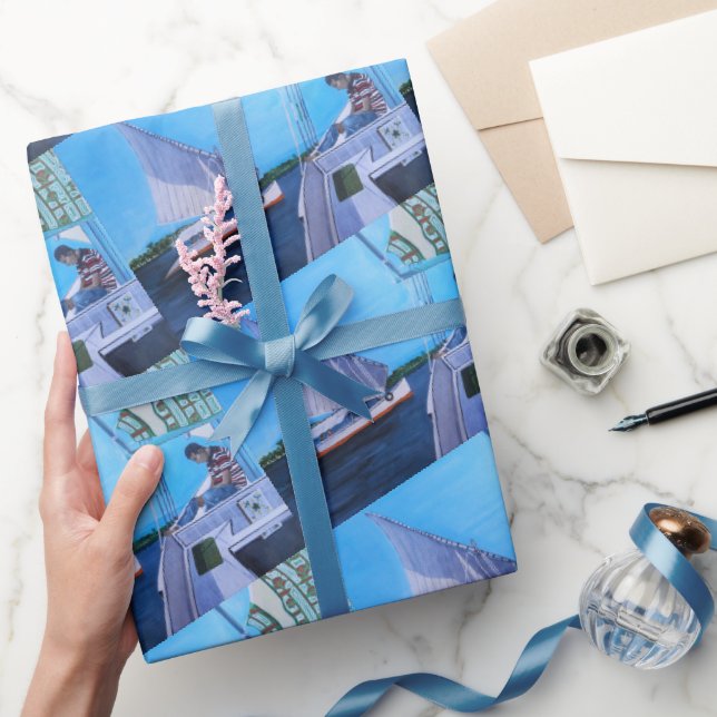 Papier Cadeau Feluccas sur le Nil Peinture d'Alfred Fox (Cadeaux)