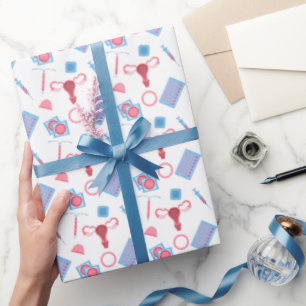 Papier Cadeau Feministe Motif de la contraception