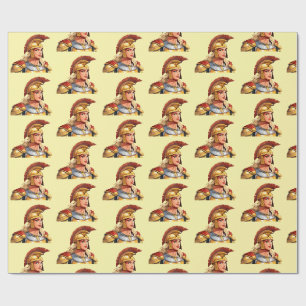 Papier Cadeau femme guerrière grecque de profil dans le style cl
