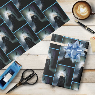 Papier Cadeau Femme mystérieuse gothique noire élégante Brume de