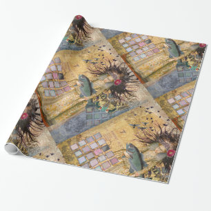 Papier Cadeau Femme Poissons Vintage Classique Gothique