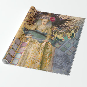 Papier Cadeau Femme Poissons Vintage Classique Gothique