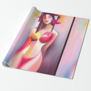Papier Cadeau Femme posant les yeux fermés à Thunder_Cove