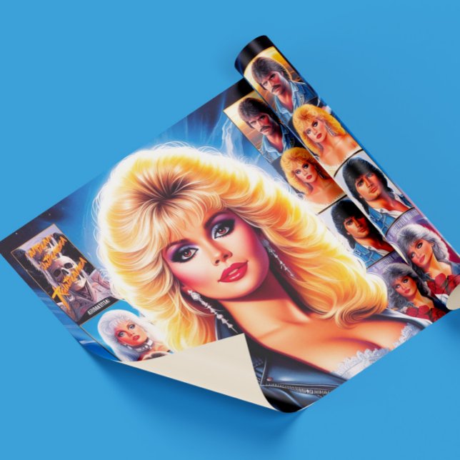 Papier Cadeau Femme Rétro-onde 80 (Créateur téléchargé)