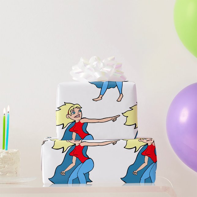Papier Cadeau Femme Super-héroïne (Créateur téléchargé)
