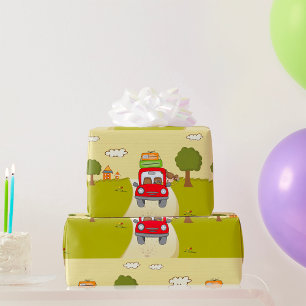 Papier Cadeau Femme voyageant en voiture