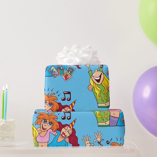 Papier Cadeau Femmes faisant la fête (Créateur téléchargé)