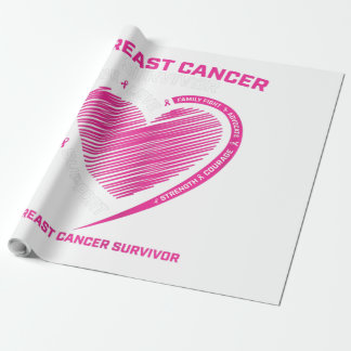 Papier Cadeau Femmes Pink Cancer du sein Survivant Cadeaux Femme