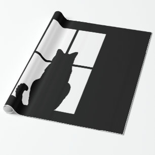 Papier Cadeau Fenêtre Cat Cliquez pour Customiser la couleur Déc