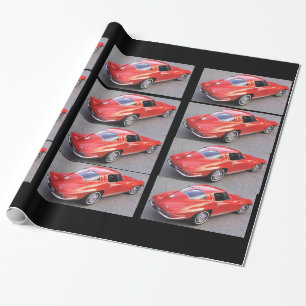 Papier Cadeau Fenêtre de fractionnement rouge classique Corvett