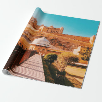 PAPIER CADEAU FENÊTRE DE MUR ROUGE