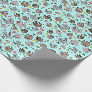 Papier Cadeau Fentes en bleu
