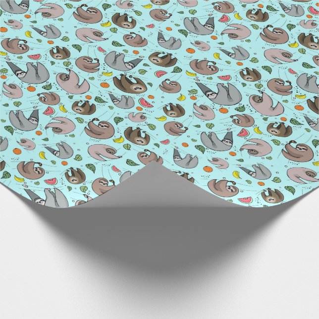 Papier Cadeau Fentes en bleu (Coin)