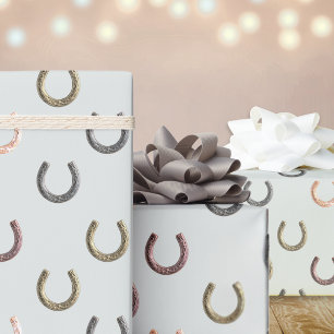 Papier Cadeau Fer à cheval Motif Cavalier Équestre
