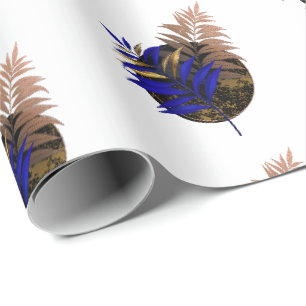 Papier Cadeau Ferme bleue sur cercle noir