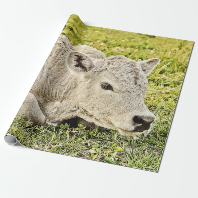 Papier Cadeau Ferme de vaches rustique Pays Découpage (Déroulé)