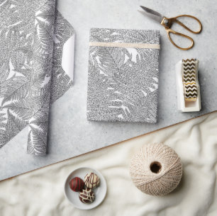 Papier Cadeau Ferme en noir et blanc