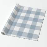 Papier Cadeau Ferme Rustic Blue Buffalo Plaid Carré<br><div class="desc">papier d'emballage personnalisé</div>