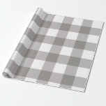 Papier Cadeau Ferme Rustic Grey & White Buffalo Plaid Carré<br><div class="desc">papier d'emballage personnalisé</div>