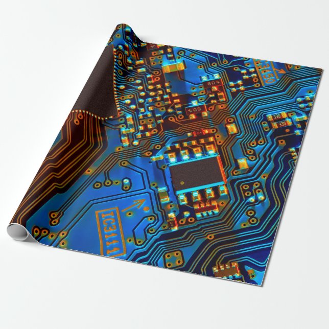 Papier Cadeau Fermeture de la carte de circuits électroniques. a (Déroulé)