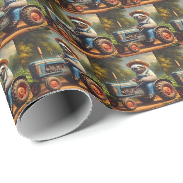 Papier Cadeau Fermier de Sloth (Coin rond)
