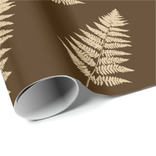 Papier Cadeau Fern 1 en bois, Brown et beige