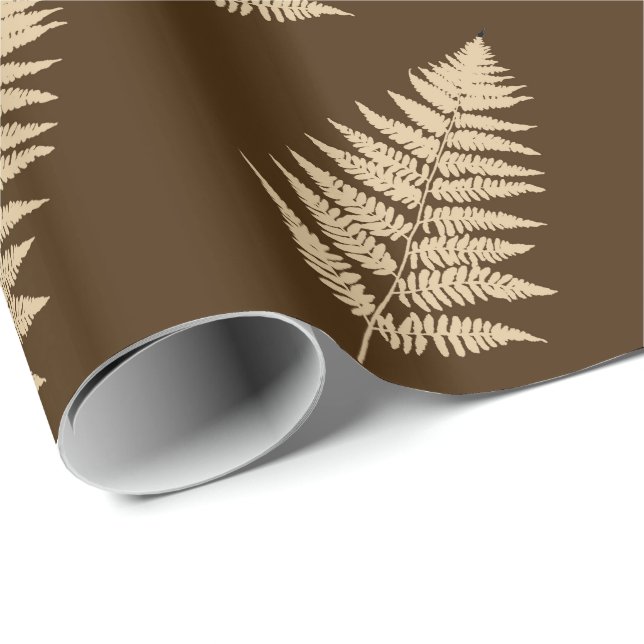 Papier Cadeau Fern 1 en bois, Brown et beige (Coin rond)