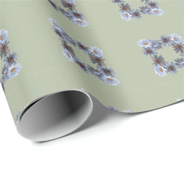 Papier Cadeau Fern green floral Gift Wrapping paper (Coin rond)