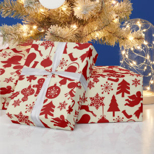 Papier cadeau festif de Noël à motifs multiples ro