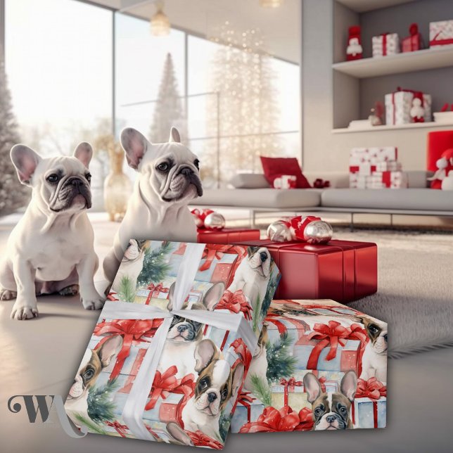 Papier Cadeau Festif Français Bulldog Chien de Chien de Chien de (Créateur téléchargé)