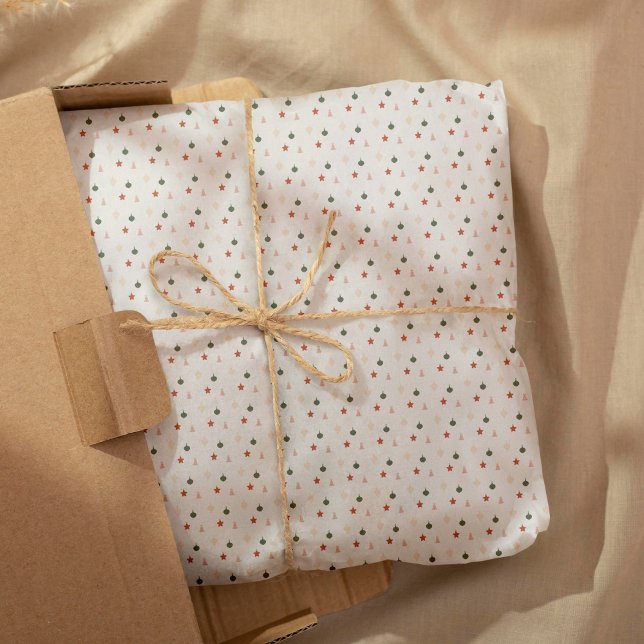 Papier Cadeau Festif moderne Pastel Noël Baubles Motif (Créateur téléchargé)