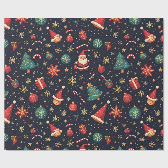 ❄️ Papier cadeau festif pour Noël (Plat)