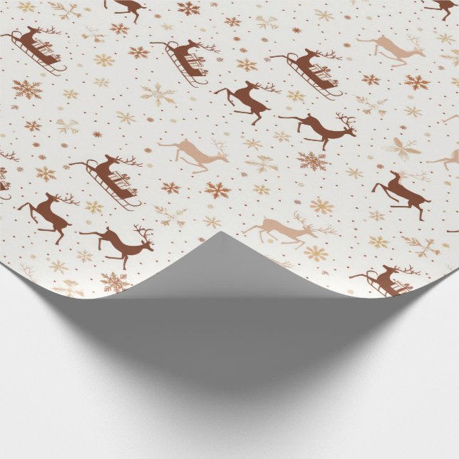 Papier Cadeau Festif Reindeer/Sleigh Noël (Coin)