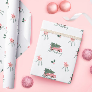 Papier Cadeau Festin Sans Pékin Arbre de Noël Van Vintage