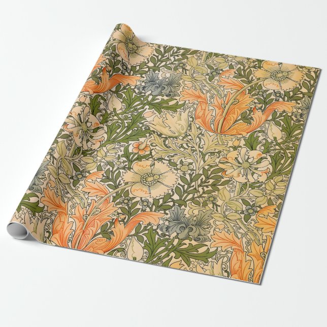Papier Cadeau Festival de fleurs de William Morris Spring Compto (Déroulé)