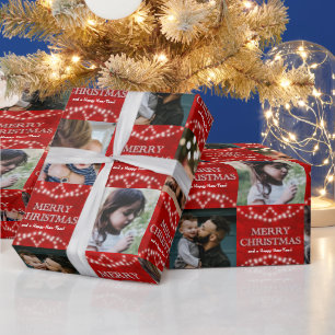 Papier Cadeau Festive 4 Photo Joyeux Noël Et Bonne Année